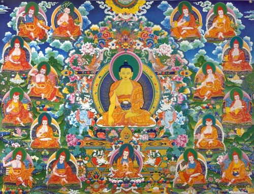 Нэден Чакчод - Поклонение и подношение Будде и 16 Архатам