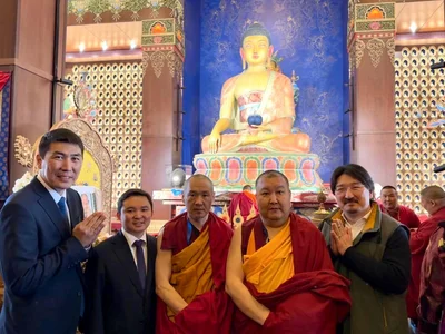 Шаджин лама Калмыкии принял участие в церемонии открытия нового буддийского храма в Тыве