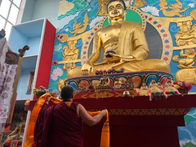 Шаджин лама Калмыкии посетил Лаганский Даргьелинг хурул