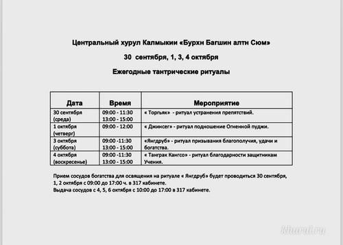 В Калмыкии пройдут ежегодные тантрические ритуалы